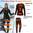thumbnail image 4 of Liwarace Thermal Underwear Heated Winter Underwear USB Electric Pyjamas Long Johns Top Bottom Pants, 4 of 24