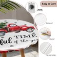 thumbnail image 3 of Christmas Truck Round Tablecloth for 36-44 Inch Tables,Fitted Table Cover with Elastic Edge,Buffalo Plaid Xmas Pine Tree Snowflakes Waterproof Outdoor Table Cloth Protector for Patio Garden Dinner, 3 of 9