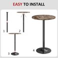 thumbnail image 6 of BOBOKY Bistro Pub Table Round Bar Height Cocktail Table Metal Base MDF Top Obsidian 23.8-Inch Top, 39.5-Inch Height (1 - Pack)Faux Marble, 6 of 8