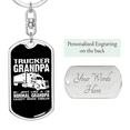 thumbnail image 2 of Trucker Grandpa Wivel Keychain Dog Tag Stainless Steel or 18k Gold, 2 of 10