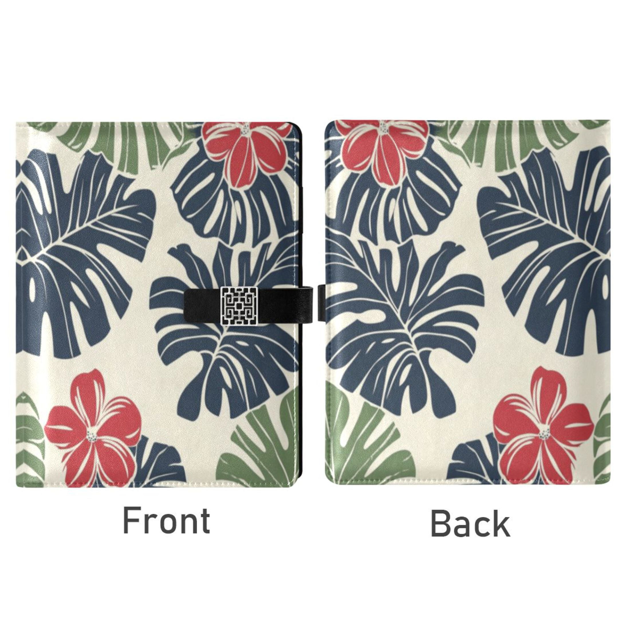 Leather Planner Leather Notebook Notebook Journal Binder Design Pen Pocket Design Convenient for Storage Hawaiian Flower Cartoon