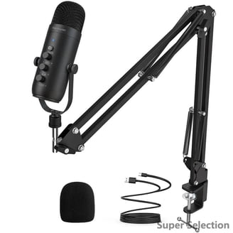 HyperX QuadCast S RGB USB Condenser Microphone, 9.5x5.1x4.1 in