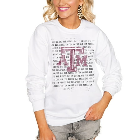 Women's White Texas A&M Aggies Bold Type Perfect Pullover Sweatshirt