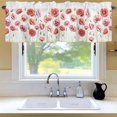 thumbnail image 6 of Spring Floral Window Valance for Kitchen, Watercolor Red Pink Wildflower Rustic Farmhouse Rod Pocket Short Curtain for Small Windows, Light Filtering Decorative Valance, 60 x 18 Inch, 1 Panel, 6 of 9