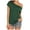 S420 Army Green, variant on Angala Ladies T Shirts One Shoulder Neck Short Sleeve Solid Color Blouse Summer Slim Fashion Comfortable Dailywear Womens Top Size L Green