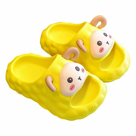

Odeerbi Infant Toddler Boys Girls Slippers Soft Sole Slip Resistant Prewalker Children s Summer 3D Sheep Slippers Indoor Non Slip Shoes Yellow