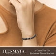 thumbnail image 5 of JeenMata 5.5 Carat Black Cubic Zirconia - Pear Cut Birthstone Tennis Bracelet Eternity Design - White Gold Plating, Female, Adult, 5 of 9