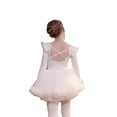 thumbnail image 2 of ‌LYMAYTER Toddler Girls Kids Criss-Cross Back Ballet Tutu Dress Long Sleeve Leotard Ballerina Outfit‌ 3Y-11Y, 2 of 8