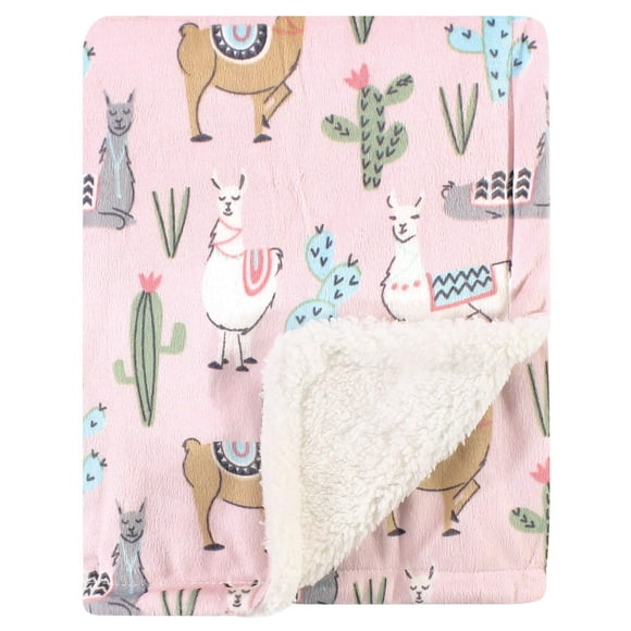 Manta para bebé Hudson Baby de peluche y sherpa, diseño llama, 76x102 cm