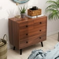 thumbnail image 4 of Costway 4 Drawer Dresser for Bedroom Wide Chest of Drawers with Metal Guide Rails Walnut, 4 of 11