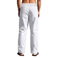 thumbnail image 5 of Men's Linen Pants Lightweight Drawstring Elastic Waist Pockets Loose Fit Straight Legs, 5 of 8