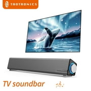 TaoTronics 16in Computer Speakers, Wired Sound Bar, Hi-Fi Stereo Speakers, Gray, for Desktop, PC, Laptop, Tablets, Cellphone