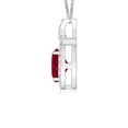 thumbnail image 3 of ANGARA Natural Vintage Style Ruby Pendant with Diamond Halo in 14K White Gold for Women (Size-6x4mm) | July Birthstone, Birthday, Anniversary, Jewelry Gift for Women | Natural Ruby Necklace, 3 of 11