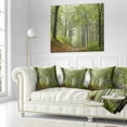 thumbnail image 3 of Designart Green Beach Forest Pathway - Landscape Photo Throw Pillow - 18x18, 3 of 5
