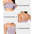 thumbnail image 3 of Women Scoop Neck Long Camisole Built-in Shelf Bra Tank Dress, 3 of 6
