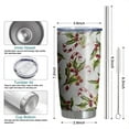 thumbnail image 6 of 20oz Tumblers White Christmas Candy Cane Pattern Stainless Steel Vacuum Insulated Double Wall Travel Tumbler Cups Mug with Lid and Straw,Cleaning Brush for Cold & Hot Drinks, 6 of 7
