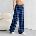 thumbnail image 7 of yillto Plaid Pant for Womens Lounge Loose Pajamas Pants Soft Drawstring Bottoms Casual Sleepwear, 7 of 7