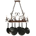 thumbnail image 3 of Meyda 149135 36 in. Handforged Oval 6 Light with Downlights Pot Rack, Rusty Nail, 3 of 5