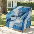 thumbnail image 6 of Renewold Patio Chair Covers Waterproof UV Resistant Tear-Resistant Wicker Garden Sofa Chair Cover Lawn Furnitures Protector, 32"W x 35"D x 36"H, Marble Blue White, 6 of 7