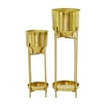 thumbnail image 6 of DecMode 31", 24"H Gold Metal Planter with Removable Stand (2 Count), 6 of 9