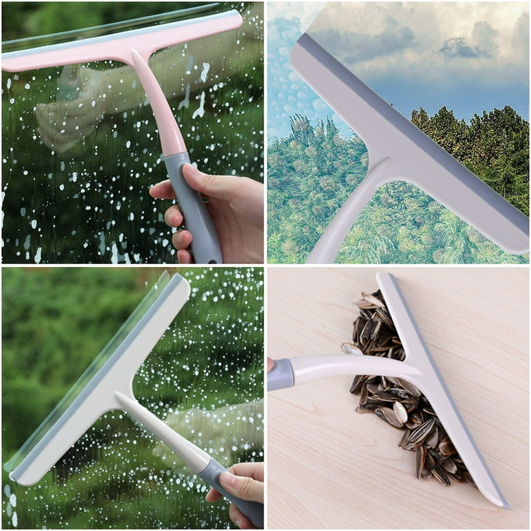 Double-Sided Glass Brush Window Cleaner Household Cleaning Tool,All-Purpose Shower Squeegee for Shower Doors, Bathroom Squeegee , Window and Car Glass