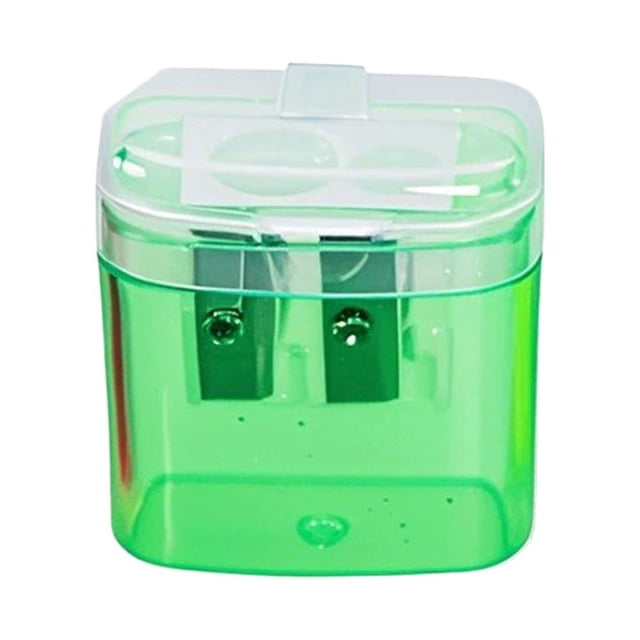 1PC Manual Pencil Sharpener Small Colored Handheld Dual Hole Pencil Sharpeners with 4 for Kids School Supplies Color Lid
