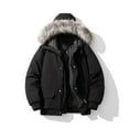 thumbnail image 2 of Mens Winter Puffer Parka Thicken Coat Faux Fur Removable Hood Warm Long Sleeve Zip Jacket with Pockets, 2 of 7