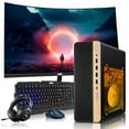 thumbnail image 1 of Restored HP Half Light Gaming PC Desktop Computer – AMD Pro A10-9700,GT 1030 Graphics,16GB RAM,256GB SSD,24 Inch Curved Monitor,RGB Keyboard with AI Copilot,Mouse,WiFi,RGB Headphone,Windows 11, 1 of 9