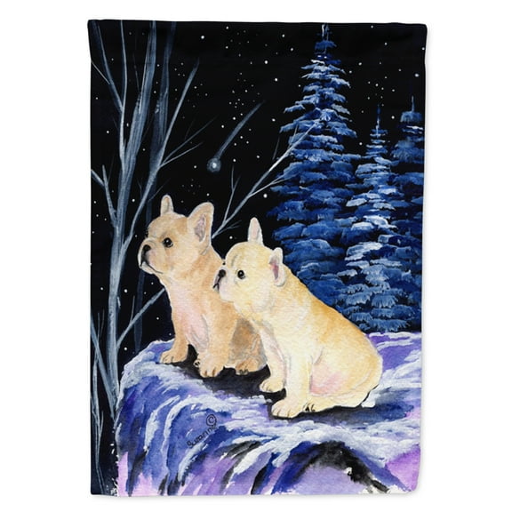 Carolines Treasures SS8395-FLAG-PARENT Starry Night French Bulldog Flag  multicolor