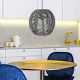 thumbnail image 3 of OULII 1Set Round Grey Metal Hemp Rope Small Lamp Shade for Pendant Light 5.9x5.9x3.5in, 3 of 8