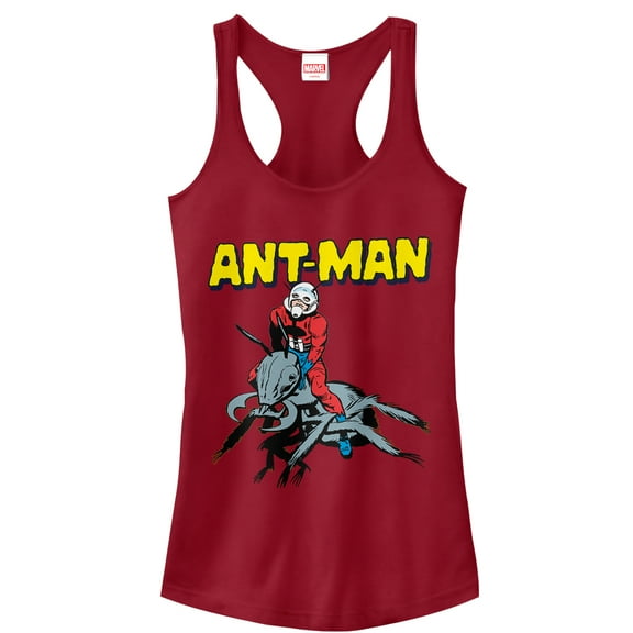 Junior's Marvel Ant-Man Vintage Ant Rider Racerback Tank Top Scarlet Small