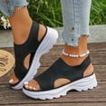 thumbnail image 2 of Dakaela Womens Walking Sandals Arch Support Platform Orthotic Slingback Summer Shoes Plantar Fasciitis Casual Open Toe Sport Sandal Black Size 6.5, 2 of 9
