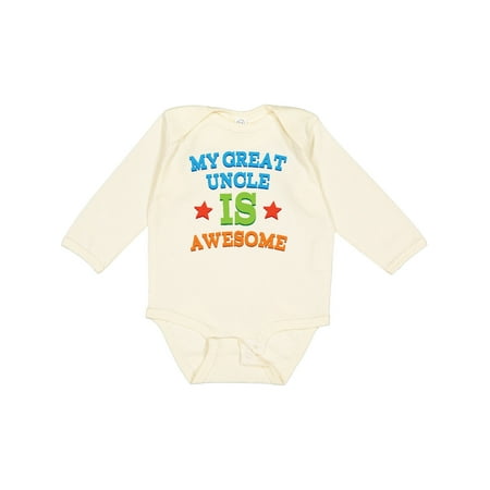 

Inktastic My Great Uncle is Awesome Gift Baby Boy or Baby Girl Long Sleeve Bodysuit