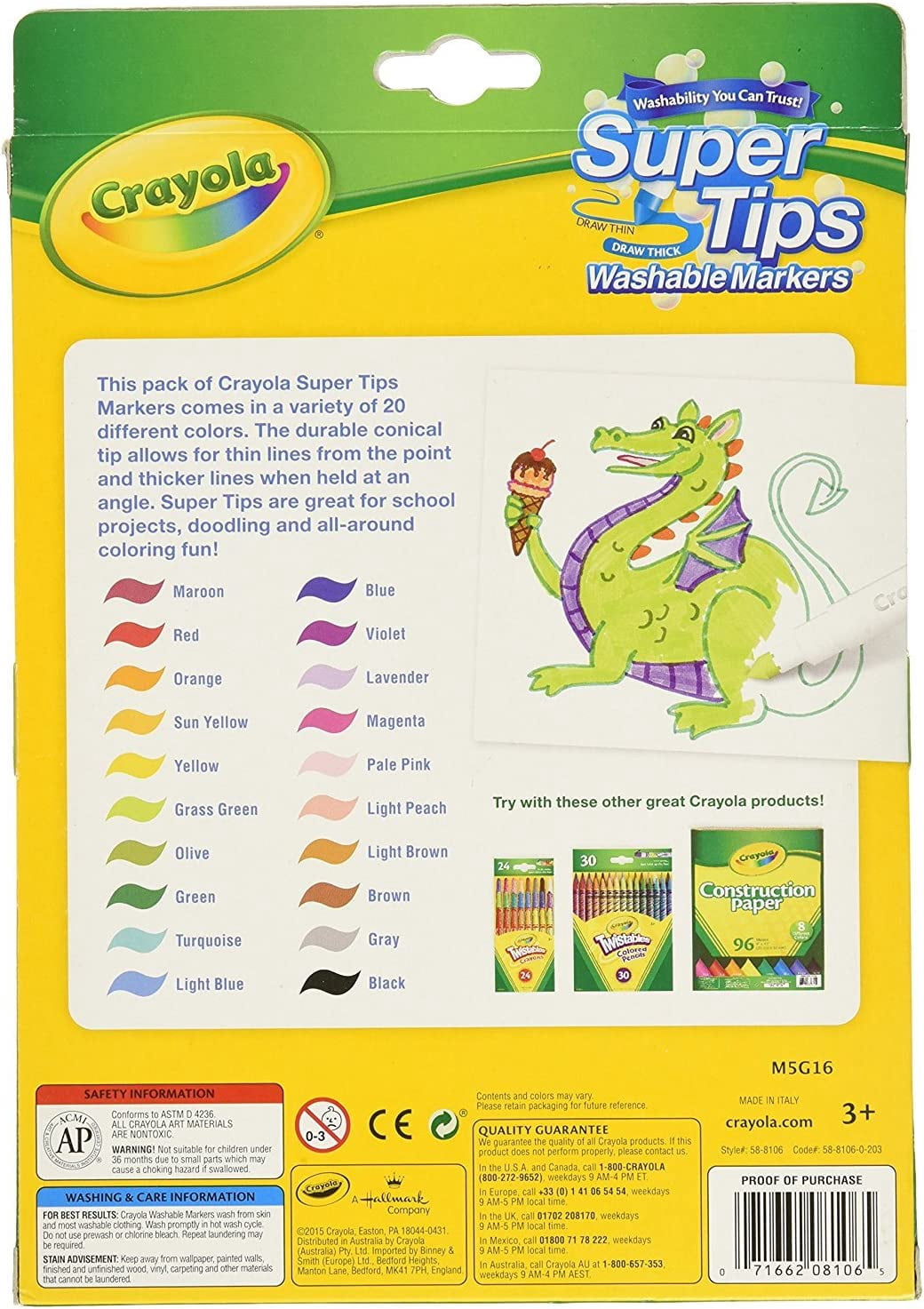Super Tips Washable Markers Set Of 20 (Pack Of 4)