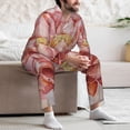 thumbnail image 7 of Lsque Pink Lotus Pattern Long Sleeve Pajama Set for Men - Soft 2-Piece Sleepwear and Loungewear Set with Pockets, Comfy Nightwear-Small, 7 of 7
