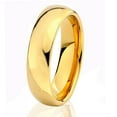 thumbnail image 3 of Tungsten Wedding Band Ring 6mm Men's Engagement Gold Dome Edges Polished Comfort Fit, 3 of 4