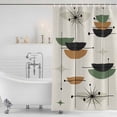 thumbnail image 3 of Navy Bohemian Shower Curtain, Waterproof Shower Curtains for Bathroom, Geometric Abstract Stripes Vintage Beige Washable Fabric Bathtub Curtain Set Bath Decor with 12 Hooks Standard 72"x72", 3 of 8