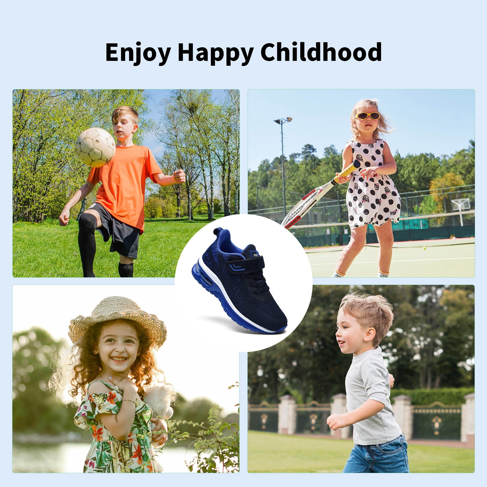 AOV GREEN LEAF Kids Athletic Tennis Running Shoes Breathable Sport Air Gym Jogging Sneakers for Boys & Girls(Toddler/Little Kid/Big Kid)