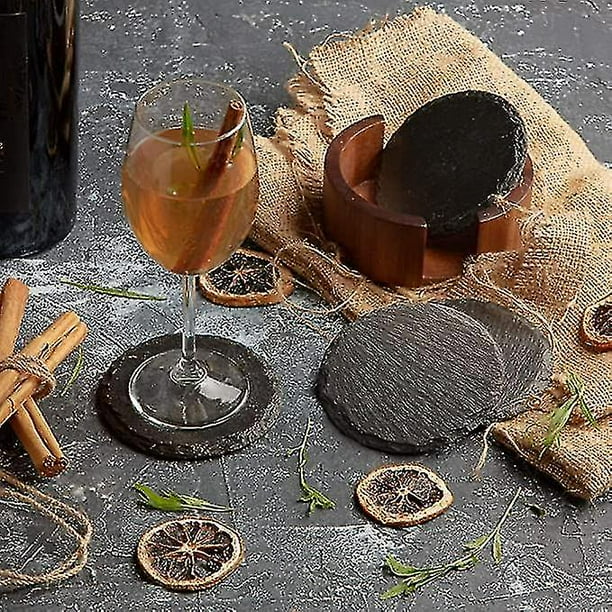 Black glass sale coasters for drinks