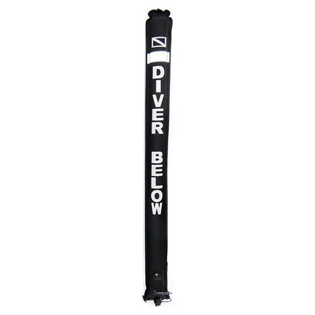 QualitChoice -Preuve Bouée Signal Tube Professionnel Inflation Robuste Saucisse Engins Gonflables Marqueurs de Surface de Plongée Noir 1.8M * 18cm