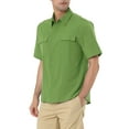 thumbnail image 4 of Lars Amadeus Men's Solid Color Short Sleeves Point Collar Shirt with Pockets, 4 of 6