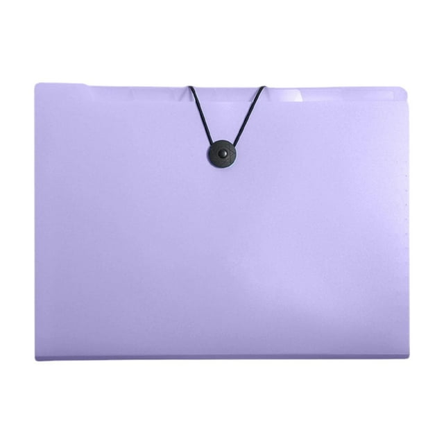 Btomtd Sac de Classement Accordéon A4 à 12 Compartiments, Grande Capacité, Sac de Rangement pour Feuilles de Test et Billets, Dossier de Classification de Bureau Transparent à Plusieurs Couches, Violet
