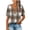 Khaki, variant on Women's T-Shirt V-Neck Casual Loose Fit Button Up Short Sleeve Blouse with Stylish Print Comfortable and Elastic for Everyday Wear