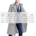 thumbnail image 2 of Mens Trench Coat Double Breasted Long Jacket Casual Windbreaker Notched Lapel Belted Overcoat Brown M(M), 2 of 4