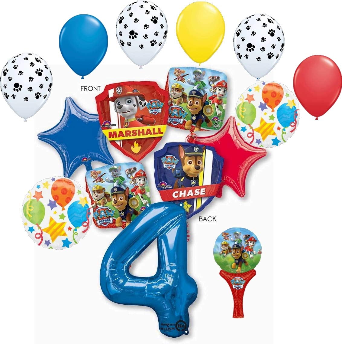 Details about  / Paw Patrol Chase Marshall Skye Rubble Foil Birthday Party Balloons