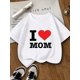 thumbnail image 1 of Camiseta para niña con estampado "Te quiero mamá", cuello redondo informal de punto de algodón, ligera y elástica, ideal para niñas de 7 a 14 años, ideal para regalar en el Día de la Madre., 1 of 6