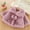 Purple, variant on SILVERCELL Girl's Solid Color Thickened Lapel Collar Short Cape Winter Fuzzy Fluffy Shawl Coat for 0-48M Infant Toddler