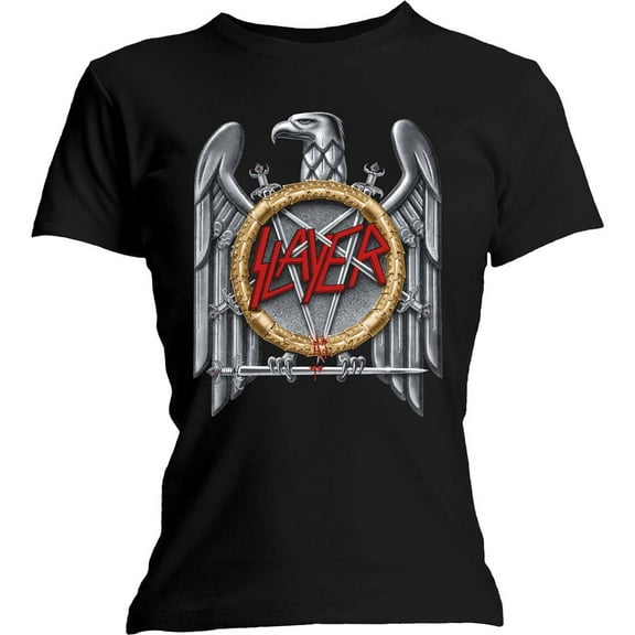 Slayer Ladies T-Shirt: Silver Eagle (Large)