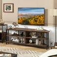thumbnail image 4 of Costway Corner TV Stand for TVs up to 65" TV Console Table with AC Outlets&USB A Ports Rustic Brown, 4 of 10