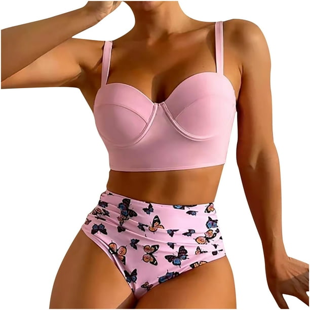 Trajes de baño de bikini de dos piezas con espalda de tiras y estampado sexy para mujer Fridja nalpqowj56298